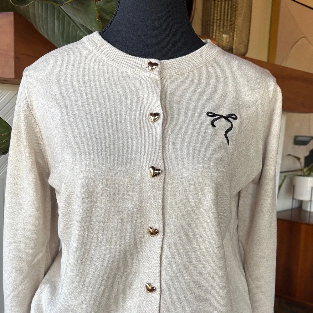 Cardigan with Heart Buttons - Picture 3 of 10